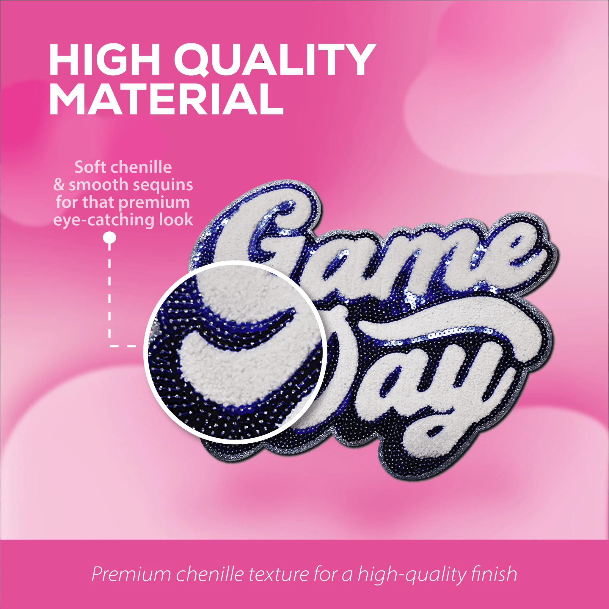 Game Day Blue Chenille Patch - Image 2