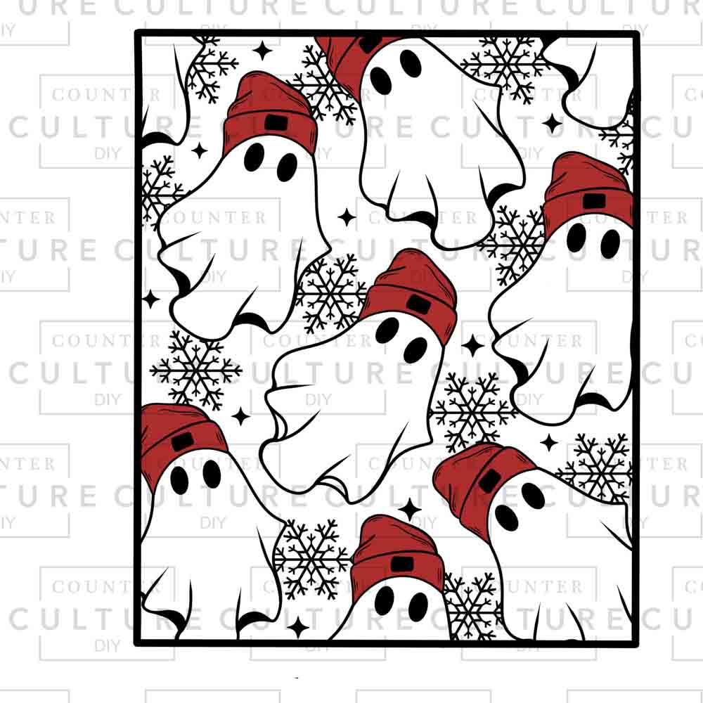 Ghost beanies UV DTF 2
