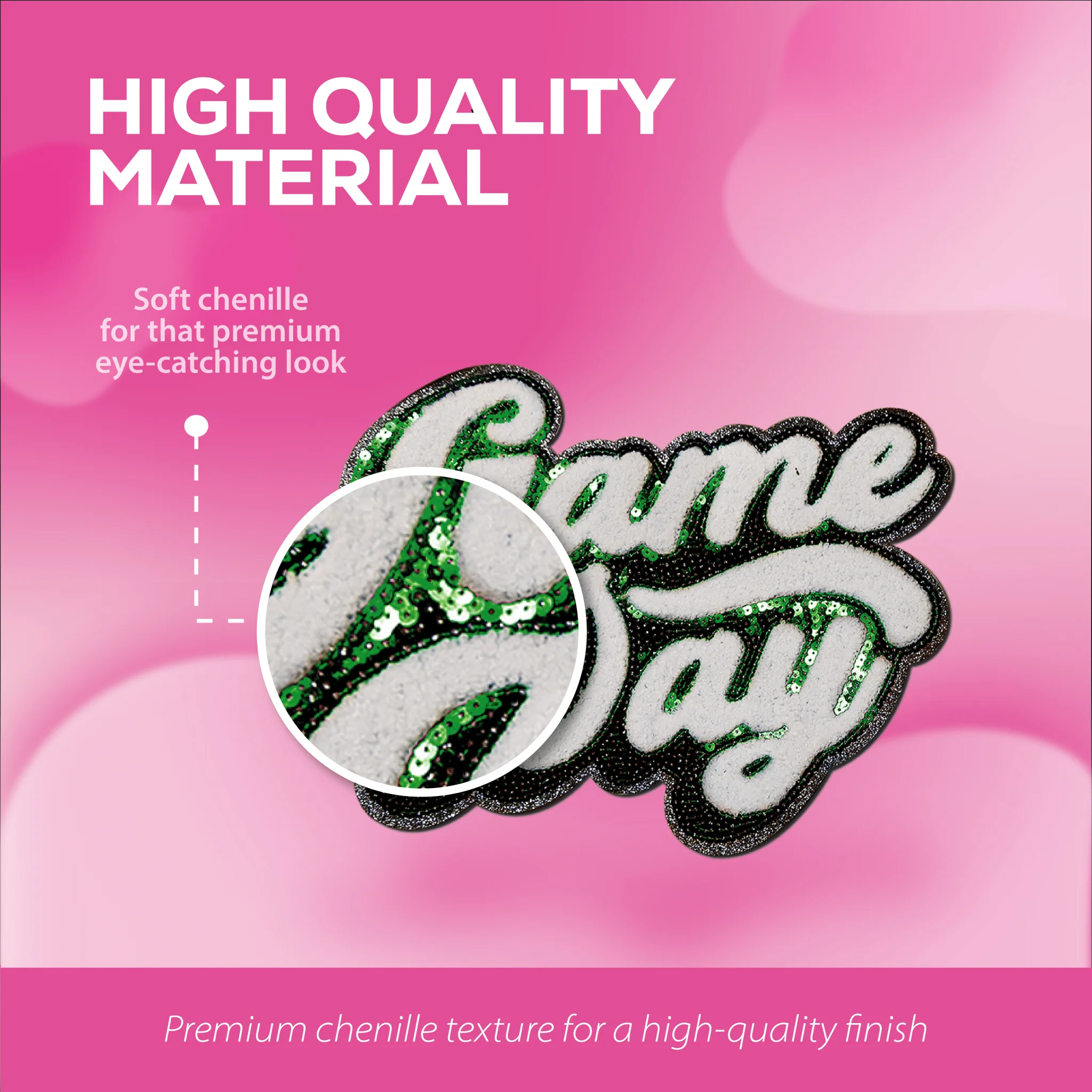 Green "Game Day" Chenille Patch - Image 2